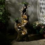 SERBILHOME Outdoor Water Fountain 39.93 Inch Large Outdoor Water Fountain Garden Cascading Waterfalls Fountain Floor Standing Water Fountains Outdoor Water Fountain with Lights for Patio Deck Yard