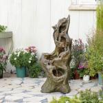 SERBILHOME Outdoor Water Fountain 39.93 Inch Large Outdoor Water Fountain Garden Cascading Waterfalls Fountain Floor Standing Water Fountains Outdoor Water Fountain with Lights for Patio Deck Yard