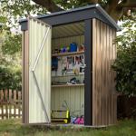 Devoko Lockable Metal Garden Shed Outdoor Storage 5x3FT