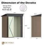 Devoko Lockable Metal Garden Shed Outdoor Storage 5x3FT