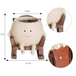 Face Planter Pots for Indoor Plants Cute Resin Flower Head Planters, Sit Rocking Chair Succulent Pots with Drainage Hole - Gift IdeaI for Mother and Christmas