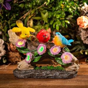 Malister Bird Figurines with Color Changing Solar Light Garden Decor, Outdoor Decor Garden Statues, Gnome Decor Garden Art Outdoor Statues Patio Decor Lawn Decor Yard Art, Garden Gifts
