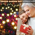 NBQQ Solar Garden Lights,Solar Firefly Lights,4 Pack 32 Heads Solar Lights Outdoor Waterproof Decorative,Sway by Wind, High Flexibility Iron Wire & Heavy Bulb Base,Yard Patio Pathway Lawn Mom Gift