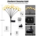 NBQQ Solar Garden Lights,Solar Firefly Lights,4 Pack 32 Heads Solar Lights Outdoor Waterproof Decorative,Sway by Wind, High Flexibility Iron Wire & Heavy Bulb Base,Yard Patio Pathway Lawn Mom Gift