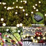NBQQ Solar Garden Lights,Solar Firefly Lights,4 Pack 32 Heads Solar Lights Outdoor Waterproof Decorative,Sway by Wind, High Flexibility Iron Wire & Heavy Bulb Base,Yard Patio Pathway Lawn Mom Gift
