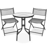 3-Piece Patio Bistro Dining Set - Textured Glass