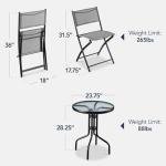 3-Piece Patio Bistro Dining Set - Textured Glass