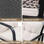 Devoko 3 Piece Wicker Rocking Bistro Set Garden Furniture