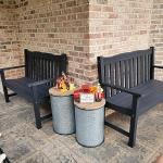 2-Person All-Weather HIPS Outdoor Garden Bench, 800 lbs, Black