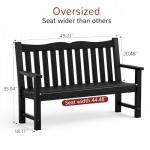 2-Person All-Weather HIPS Outdoor Garden Bench, 800 lbs, Black
