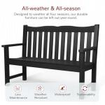 2-Person All-Weather HIPS Outdoor Garden Bench, 800 lbs, Black