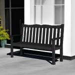2-Person All-Weather HIPS Outdoor Garden Bench, 800 lbs, Black
