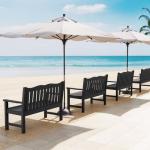 2-Person All-Weather HIPS Outdoor Garden Bench, 800 lbs, Black