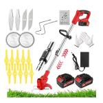 Battery Powered Edger Lawn Tool Cordless Trimmers Lawn Edger String Trimmer with Batteries & Replace Blades for Yard Garden,red