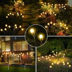 6-Pack Solar Lights for Outside, Upgraded Solar Garden Lights, Sway by Wind, 48 LED Waterproof Solar Outdoor Lights Firefly Lights for Patio Pathway Wedding Party Outdoor Decorations (Warm White)