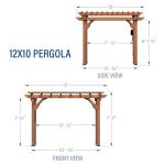 12' x 10' Cedar Wood Pergola for Outdoor Living