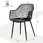Giantex Modern Black Arm Dining Chairs Set of 4