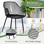Giantex Modern Black Arm Dining Chairs Set of 4