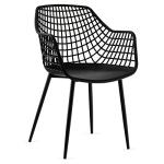 Giantex Modern Black Arm Dining Chairs Set of 4