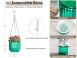 Melphoe 2 Pack Self Watering Hanging Planters Indoor Flower Pots, 6.5 Inch Outdoor Hanging Basket, Plant Hanger with 3Hooks Drainage Holes for Garden Home (Emerald)
