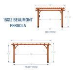 Beaumont 16 ft. x 12 ft. Cedar Pergola