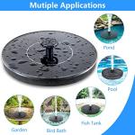 Mademax Solar Bird Bath Fountain Pump, Upgrade 1.4W Solar Fountain with 6 Nozzle, Free Standing Floating Solar Powered Water Fountain Pump for Bird Bath, Garden, Pond, Pool, Outdoor