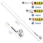 janz Aluminum 24 FT Telescoping Pressure Washer Wand with Pressure Washer Extension Wand,Gutter Cleaner Attachment, 5 Spray Nozzle Tips, 2 Hose Inlet Adapters and Support Harness