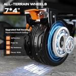 Uyittour Collapsible Folding Wagon Cart Heavy Duty Foldable, Beach Wagon with Big Wheels for Sand, Utility Grocery Wagon with Side Pocket and Brakes for Camping Sports Outdoor Activities, Black