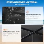 Uyittour Collapsible Folding Wagon Cart Heavy Duty Foldable, Beach Wagon with Big Wheels for Sand, Utility Grocery Wagon with Side Pocket and Brakes for Camping Sports Outdoor Activities, Black