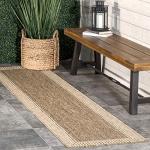 nuLOOM Light Brown Border Indoor/Outdoor Area Rug 5x8