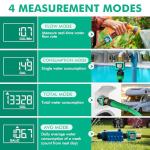 RESTMO Water Flow Meter with Brass Inlet Metal Thread, Measure Gallon/Liter Consumption and Flow Rate for Outdoor Garden Hose Watering, RV Water Tank Filling, Lawn Sprinkler and Nozzle Sprayer