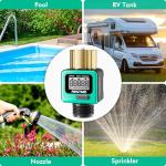 RESTMO Water Flow Meter with Brass Inlet Metal Thread, Measure Gallon/Liter Consumption and Flow Rate for Outdoor Garden Hose Watering, RV Water Tank Filling, Lawn Sprinkler and Nozzle Sprayer