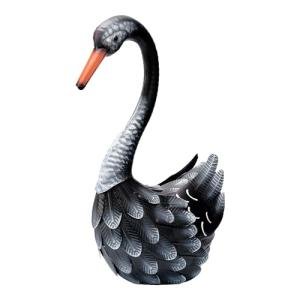 TERESA'S COLLECTIONS Garden Decor Black Swan for Outside,Bird Garden Statues for Outdoor Decor,Decorative Metal Animal Ornaments Yard Art for Lawn Patio Porch Poolside, for Dad