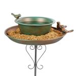 Venniy Bird Baths for Outdoors,9.8 Inch Metal Hummingbird Birdbath with Stake,Detachable Standing Bird Bath & Bird Feeder for Garden Yard Patio Decor