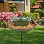 Venniy Bird Baths for Outdoors,9.8 Inch Metal Hummingbird Birdbath with Stake,Detachable Standing Bird Bath & Bird Feeder for Garden Yard Patio Decor