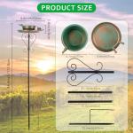 Venniy Bird Baths for Outdoors,9.8 Inch Metal Hummingbird Birdbath with Stake,Detachable Standing Bird Bath & Bird Feeder for Garden Yard Patio Decor