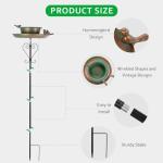 Venniy Bird Baths for Outdoors,9.8 Inch Metal Hummingbird Birdbath with Stake,Detachable Standing Bird Bath & Bird Feeder for Garden Yard Patio Decor