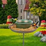Venniy Bird Baths for Outdoors,9.8 Inch Metal Hummingbird Birdbath with Stake,Detachable Standing Bird Bath & Bird Feeder for Garden Yard Patio Decor