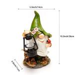 pearlstar Solar Outdoor Garden Gnomes Statues with LED Lantern Light Yard Decor, Waterproof Solar Figurine Lights Lawn Dwarf Ornaments for Yard Patio Home Decor, for Mom Women