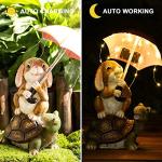 GIGALUMI Solar Garden Statues Rabbit Turtle Garden Decor Figurine Lights for Outside, Yard Decorations Outdoor Housewarming Gifts for Mom, Women for Mothers Day