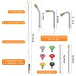 Sealegend 8FT Gutter Cleaning Tools Pressure Washer Extension Wand Upgrade Pressure Washer Accessories with 6 Spray Nozzle Tips, 3 Gutter Cleaner Attachment Curved Rod, 1/4" Quick Connect, 4000 PSI