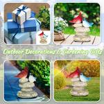 Ovewios Solar Garden Statues Outdoor Decor, Garden Sculptures Stones Statue Novelty Birds Figurine Decoration for Patio Yard Porch Art Home Decor