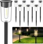 VISFLAIR 8 Pack Solar Pathway Lights, Solar Lights Outdoor Waterproof, Solar Garden Stake Lights for Outside Yard Landscape Path Walkway Driveway Lawn Decor