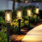 VISFLAIR 8 Pack Solar Pathway Lights, Solar Lights Outdoor Waterproof, Solar Garden Stake Lights for Outside Yard Landscape Path Walkway Driveway Lawn Decor