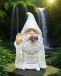 YYDGZG Middle Finger Figurine Decorations for Lawn Yard Balcony Porch Patio Home Ornaments Outdoor，Garden Statue Outdoor, Smoking Wizard Gnome, 5.9 Inch (Statue A)