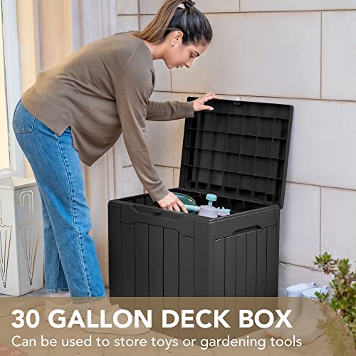Devoko Waterproof Patio Deck Box - 30 Gallon Black