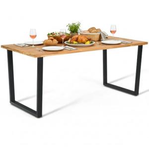 Acacia Wood Patio Dining Table with Umbrella Hole