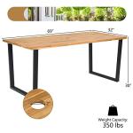 Acacia Wood Patio Dining Table with Umbrella Hole