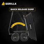 Gorilla Carts Poly Garden Dump Cart with Easy to Assemble Steel Frame, Camping Beach Wagon w/Quick Release System, 600 Pound Capacity, & 10 Inch Tires