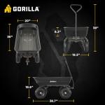 Gorilla Carts Poly Garden Dump Cart with Easy to Assemble Steel Frame, Camping Beach Wagon w/Quick Release System, 600 Pound Capacity, & 10 Inch Tires